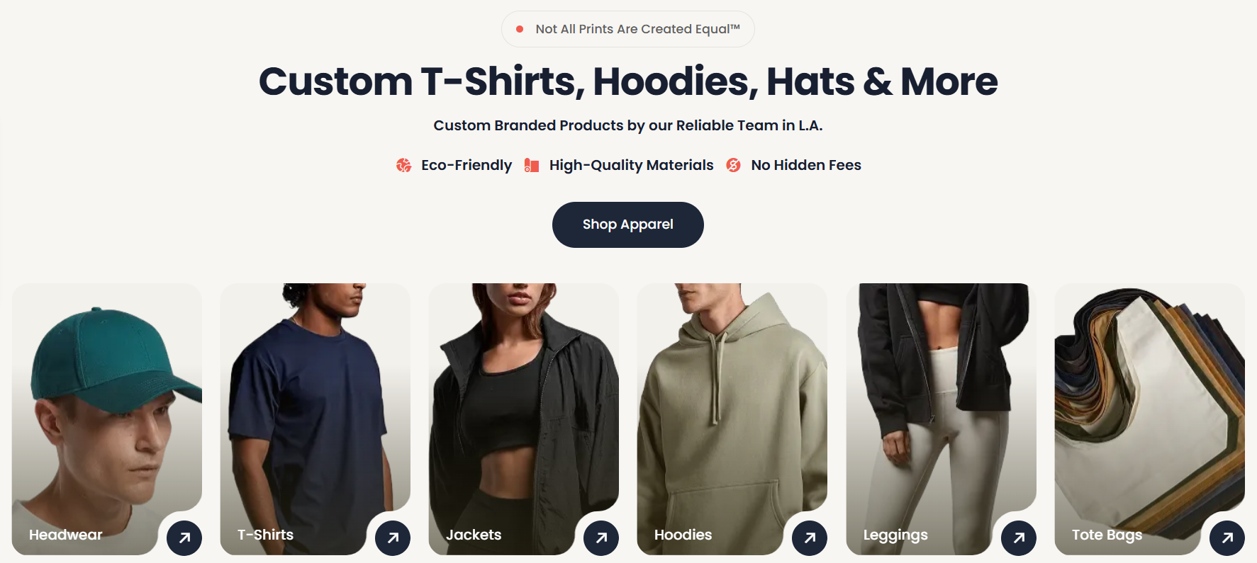 Branded ecommerce storefront for a print shop